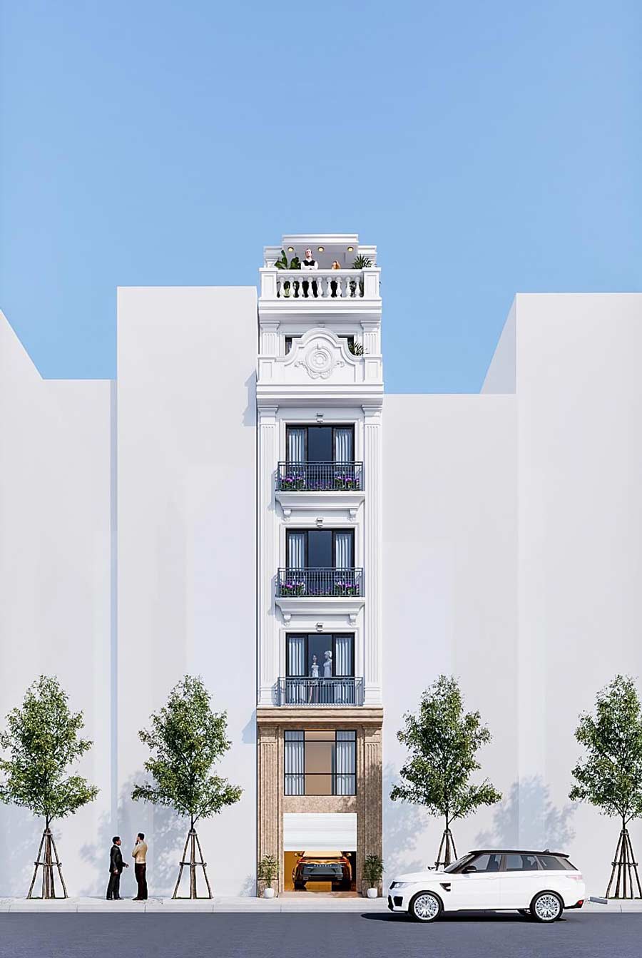 65+现代古典风格街边住宅设计案例-17