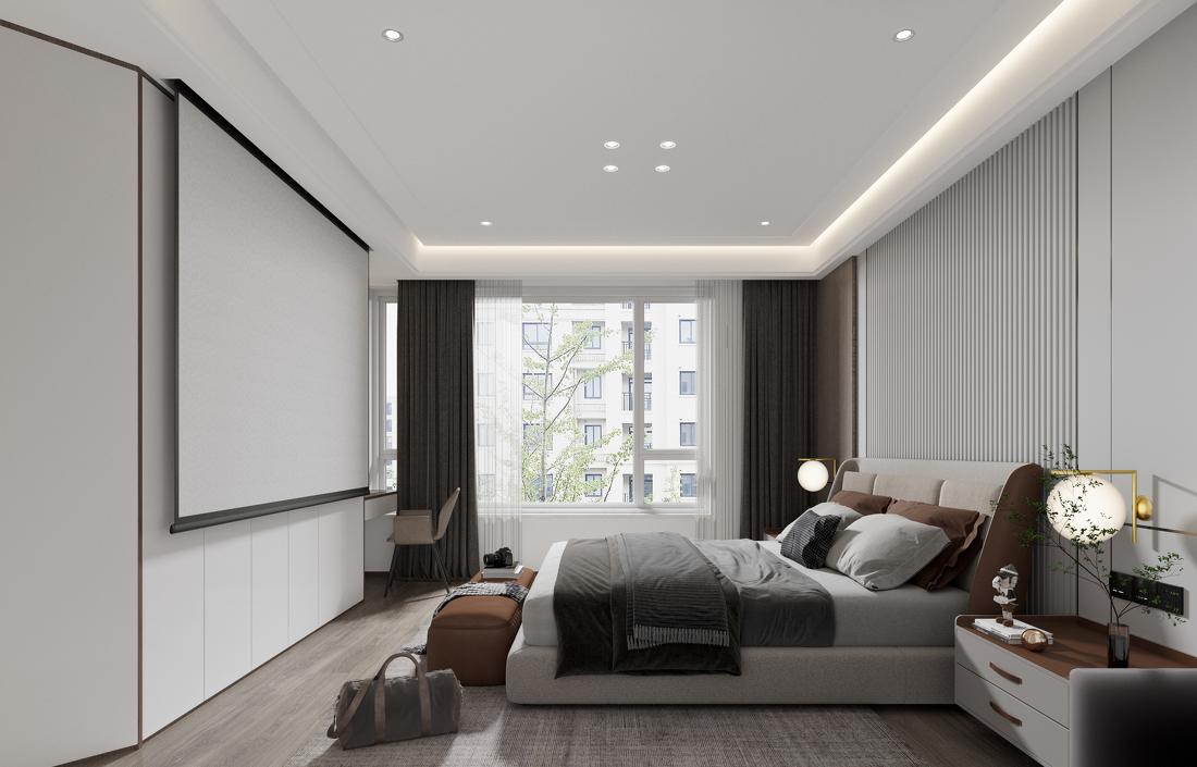 暖色系现代简约住宅设计-14