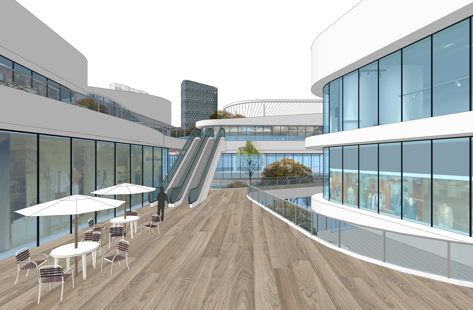 现代商业综合体SU模型-1