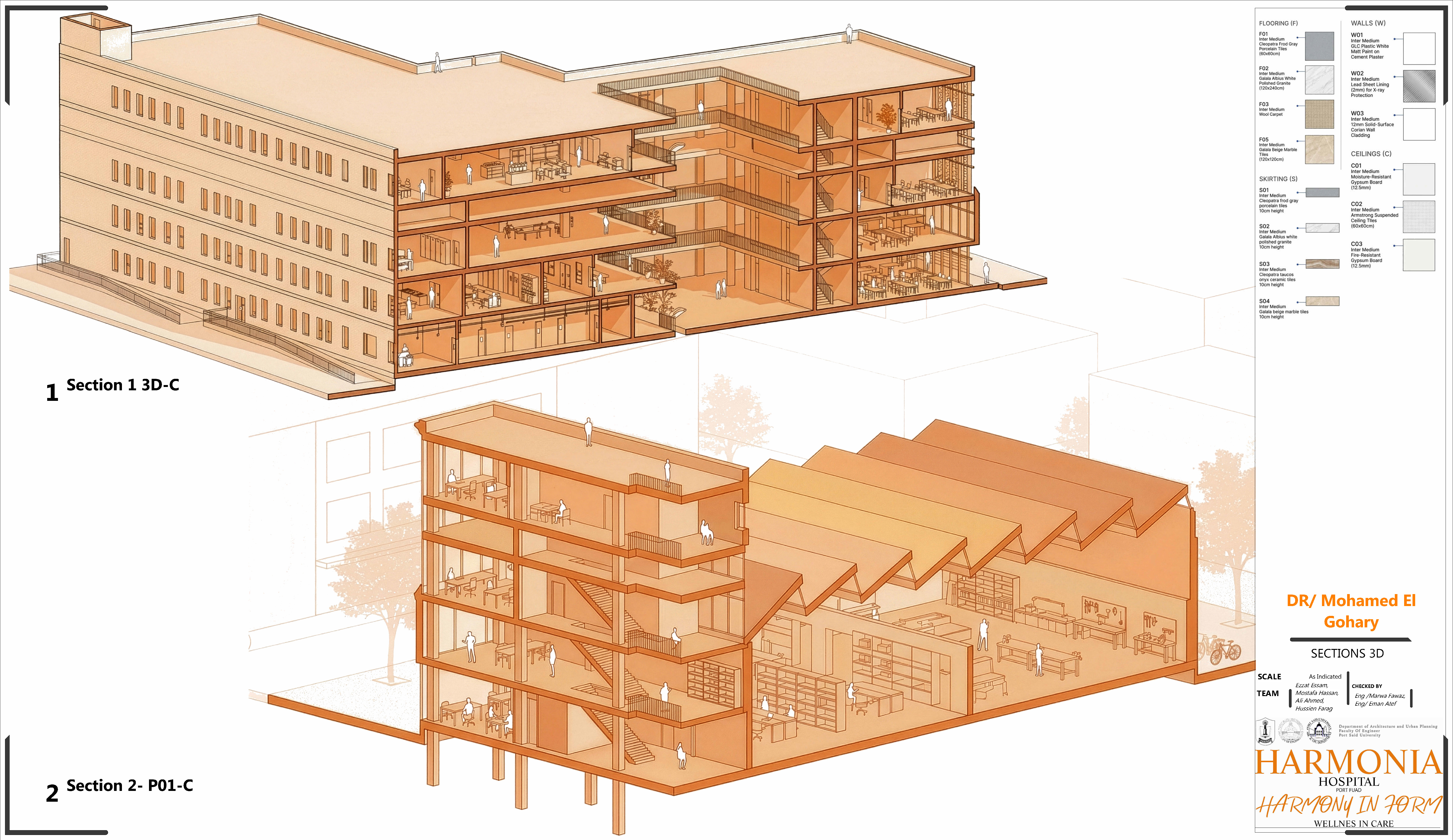 HARMONIA 100床综合医院技术与施工图及工程量清单项目丨塞得港大学工程,建筑与城市规划系-27