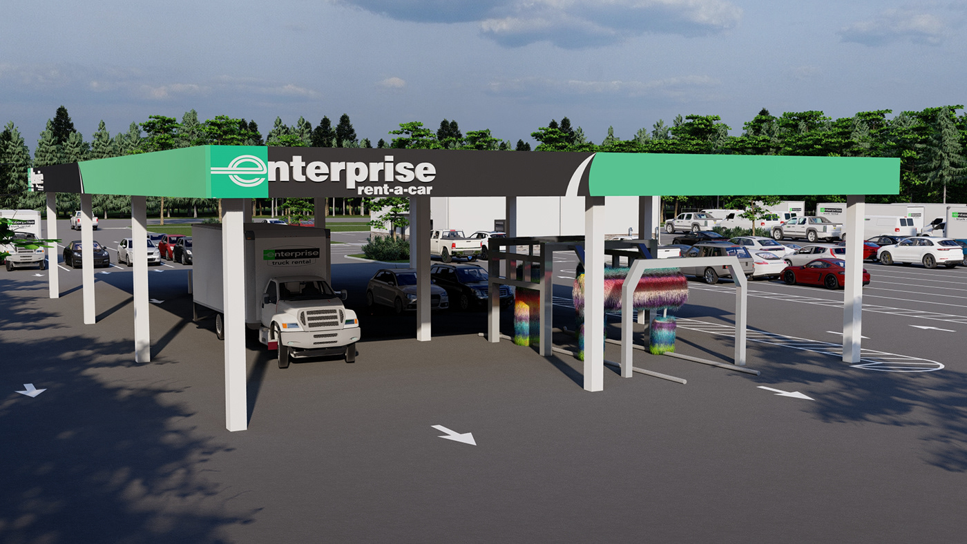 Enterprise Car Rental Facility & Carwash | 现代简约风，功能与美学的完美融合-5