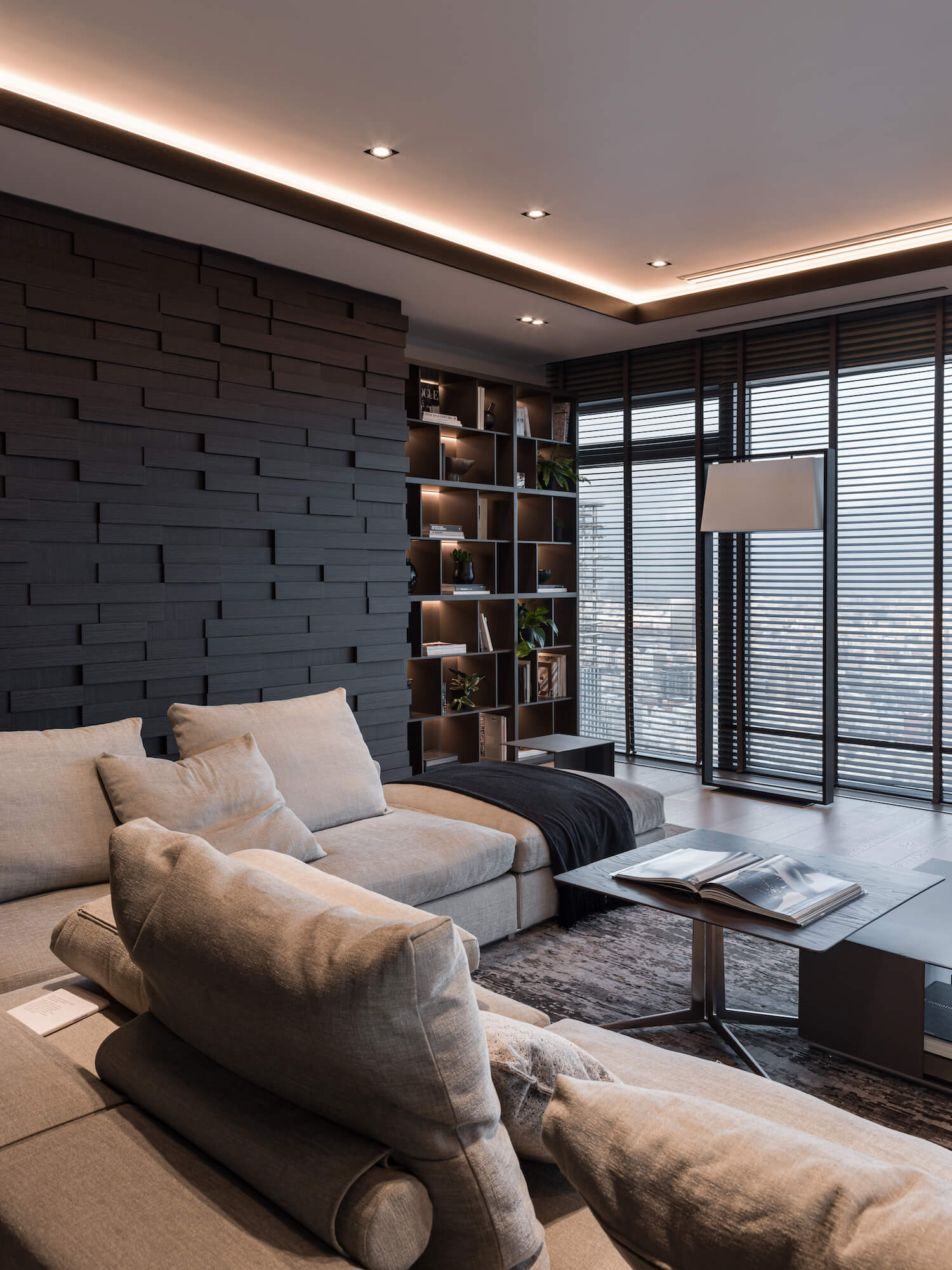 莫斯科黑色系公寓设计 既沉稳又有质感-5