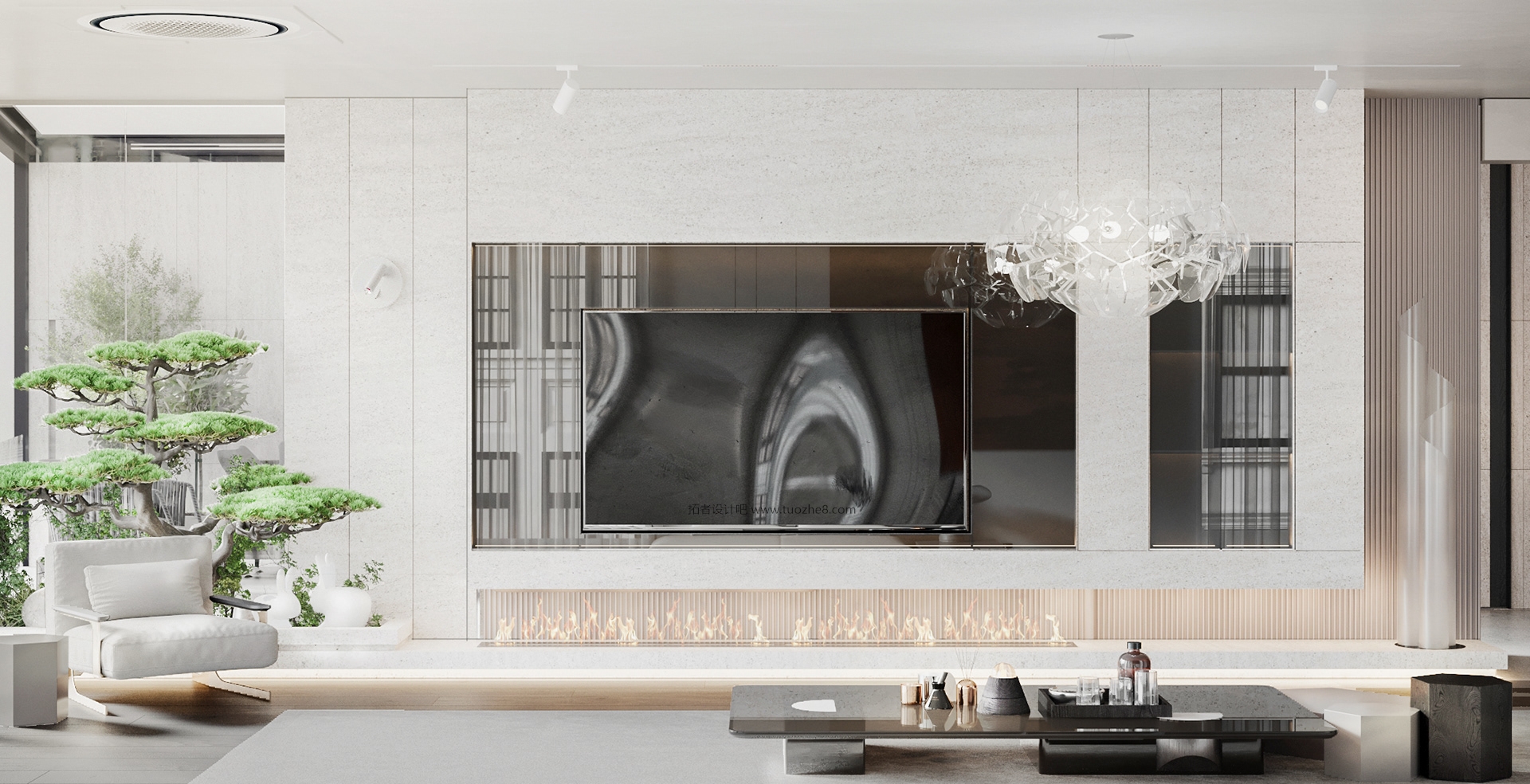 现代空间设计，石材系的完美应用！-2