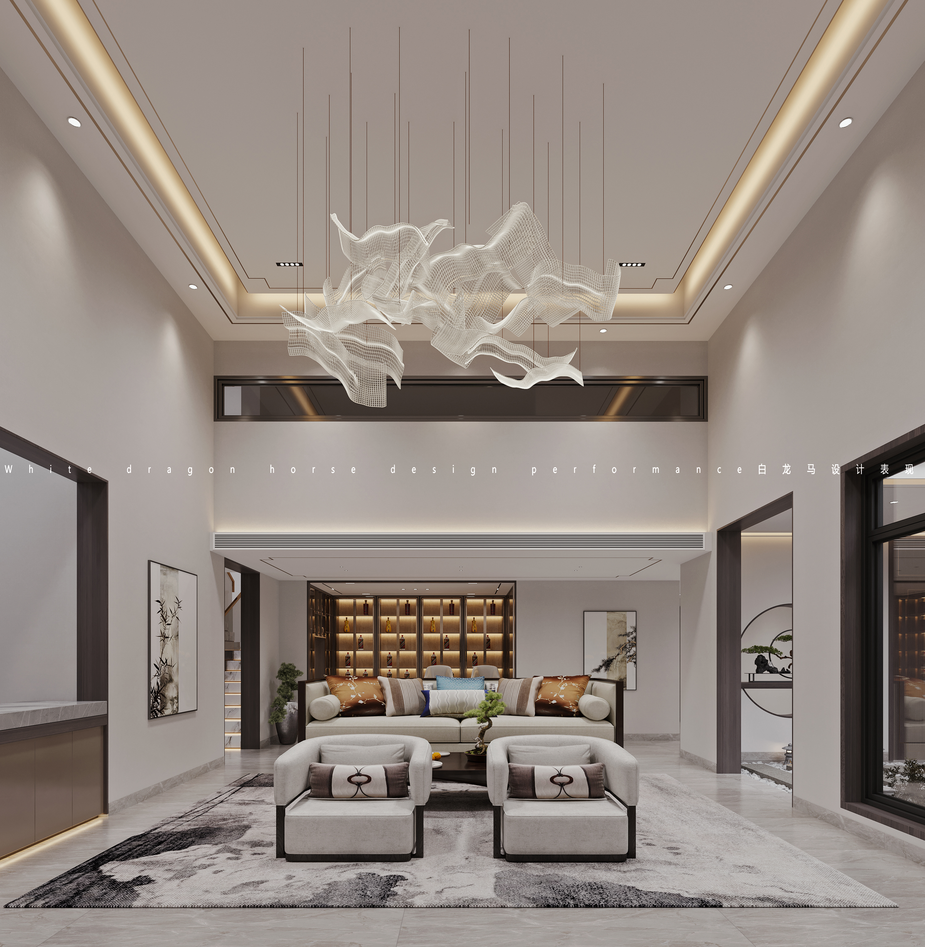 新中式别墅——白龙马效果图-0
