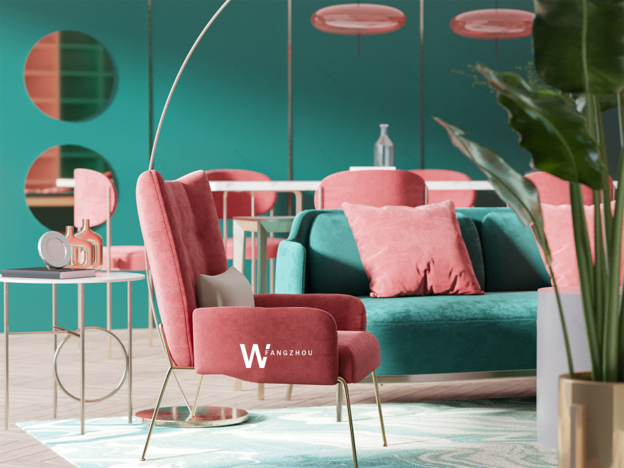 2019 潘通流行色珊瑚橙之软装搭配设计-14