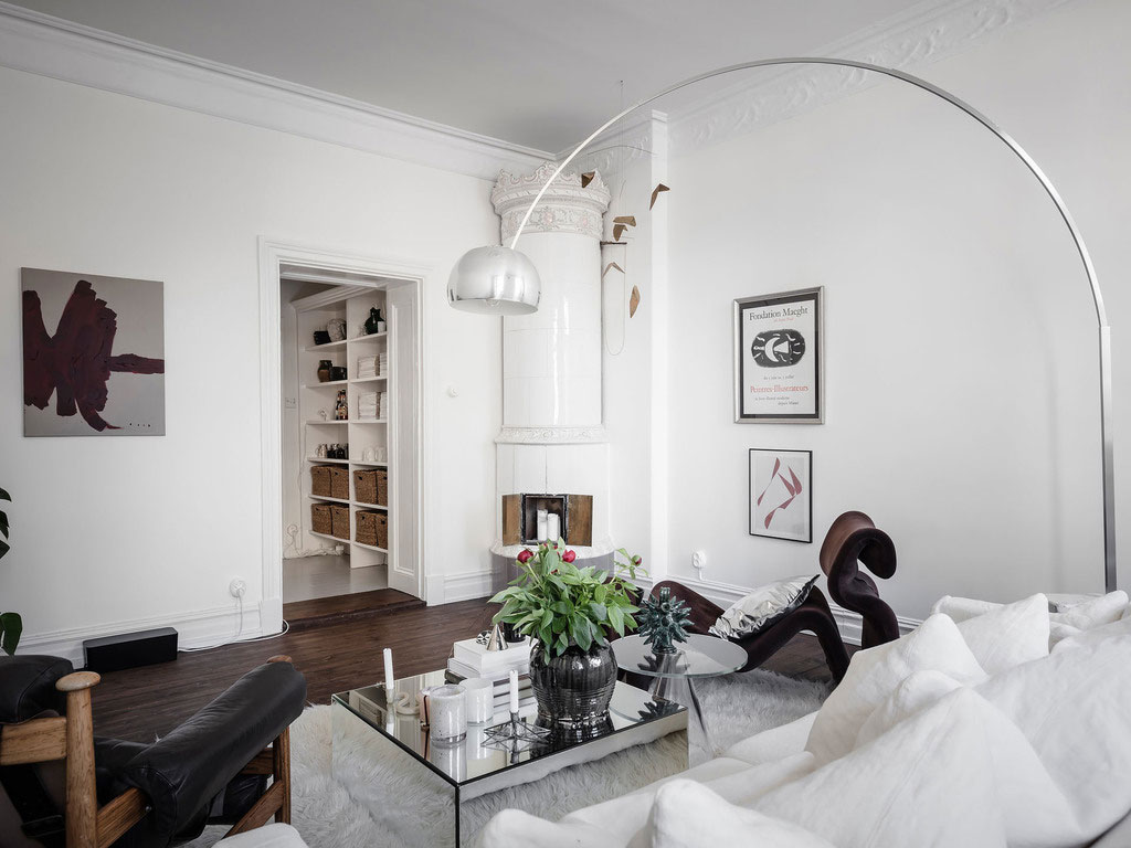 斯德哥尔摩 73 平米全白客厅不锈钢厨房公寓-8