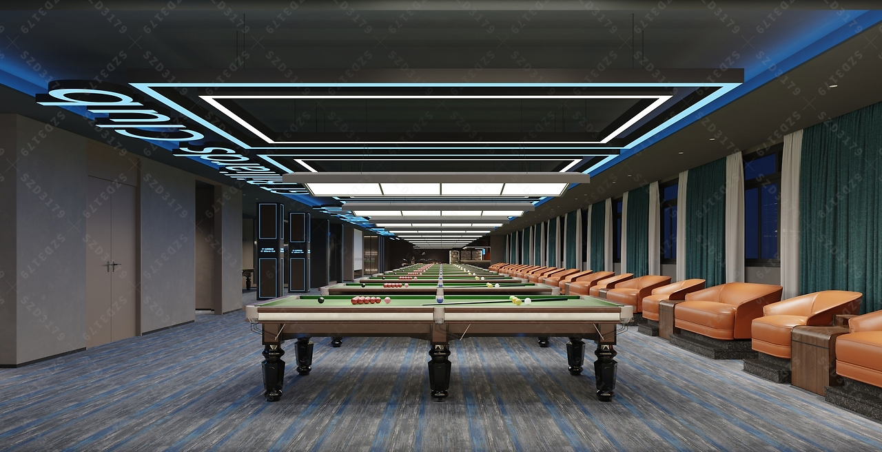 台球厅设计,台球俱乐部设计,台球馆设计-11