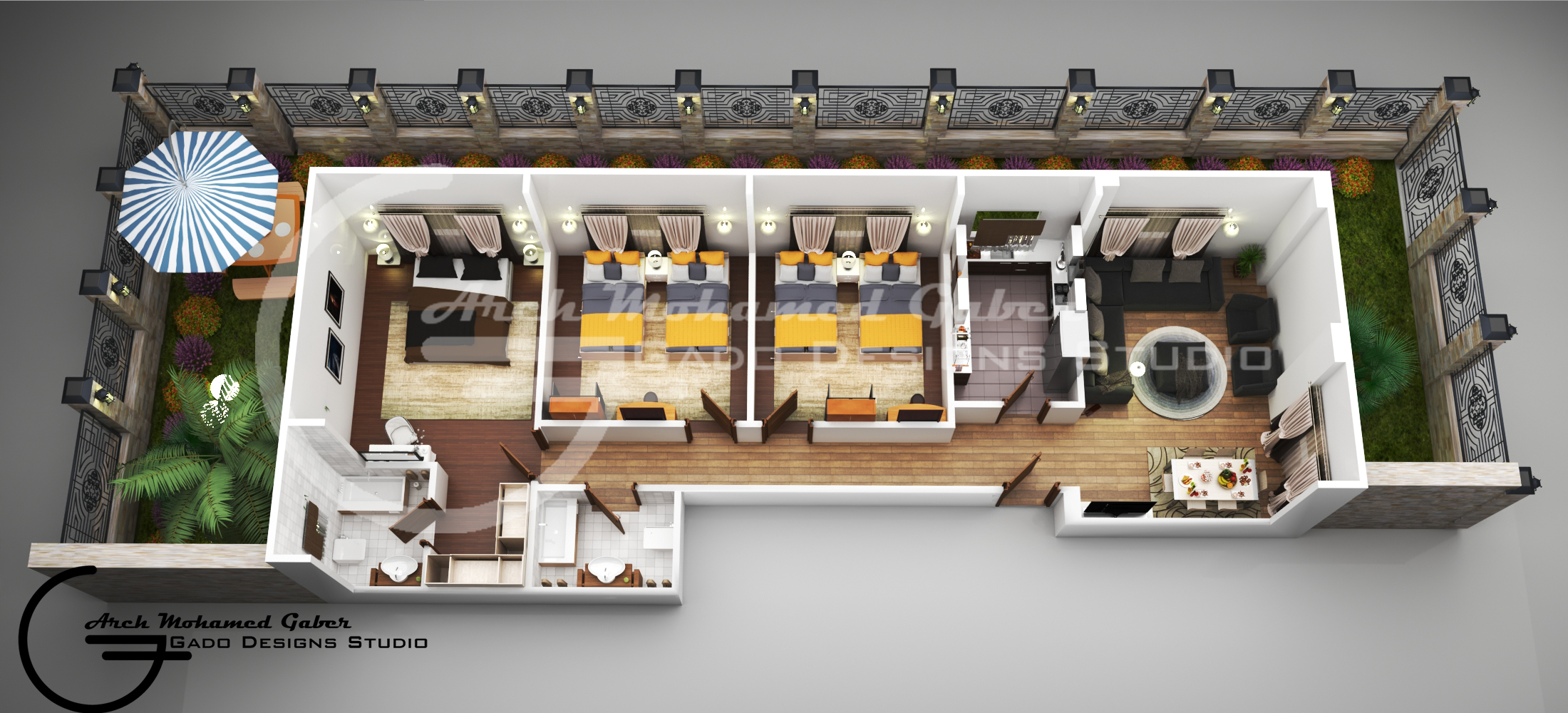 Residental Building - 3D Plans - Bait El Watan-3