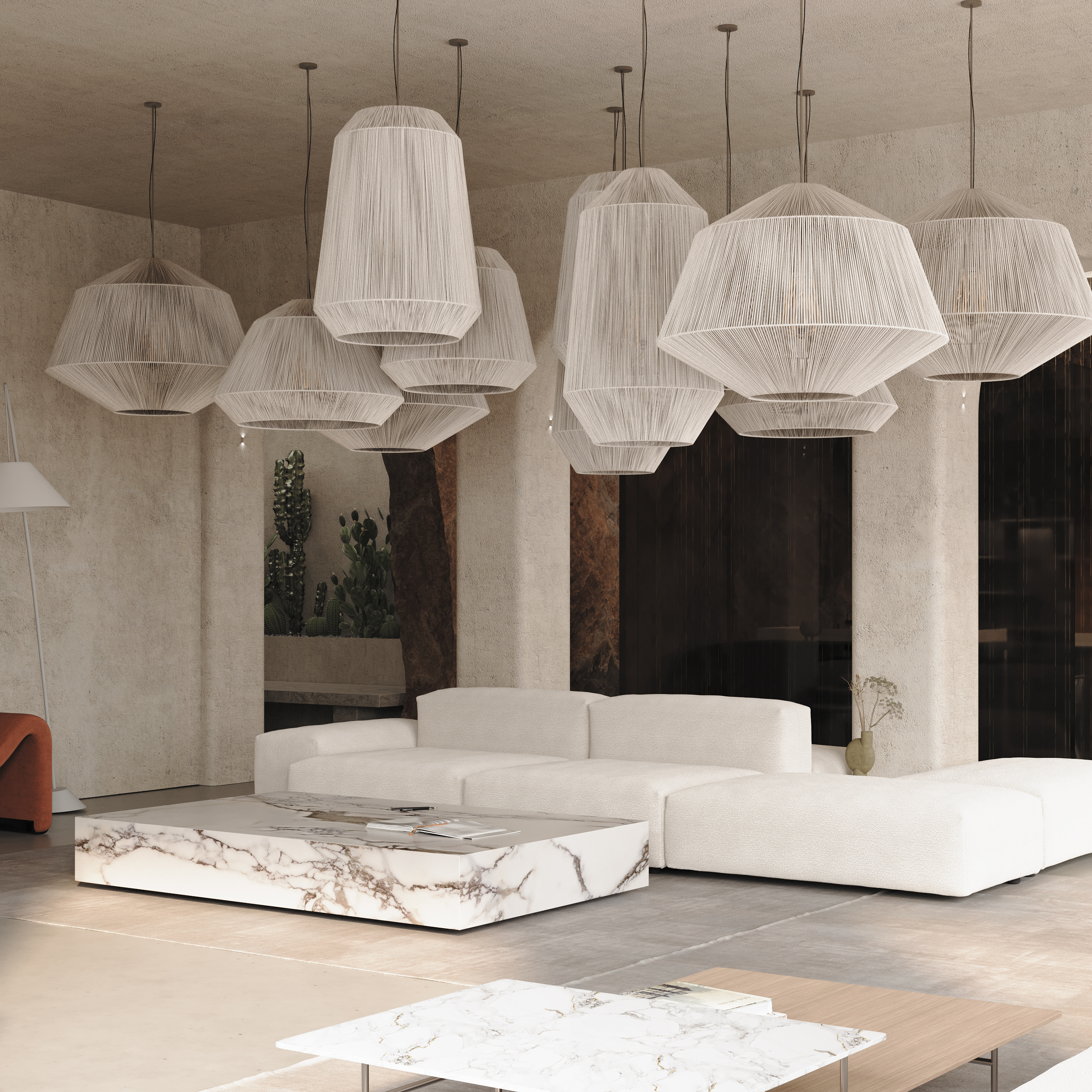 Дом в скале - интерьер кухни-гостиной-3