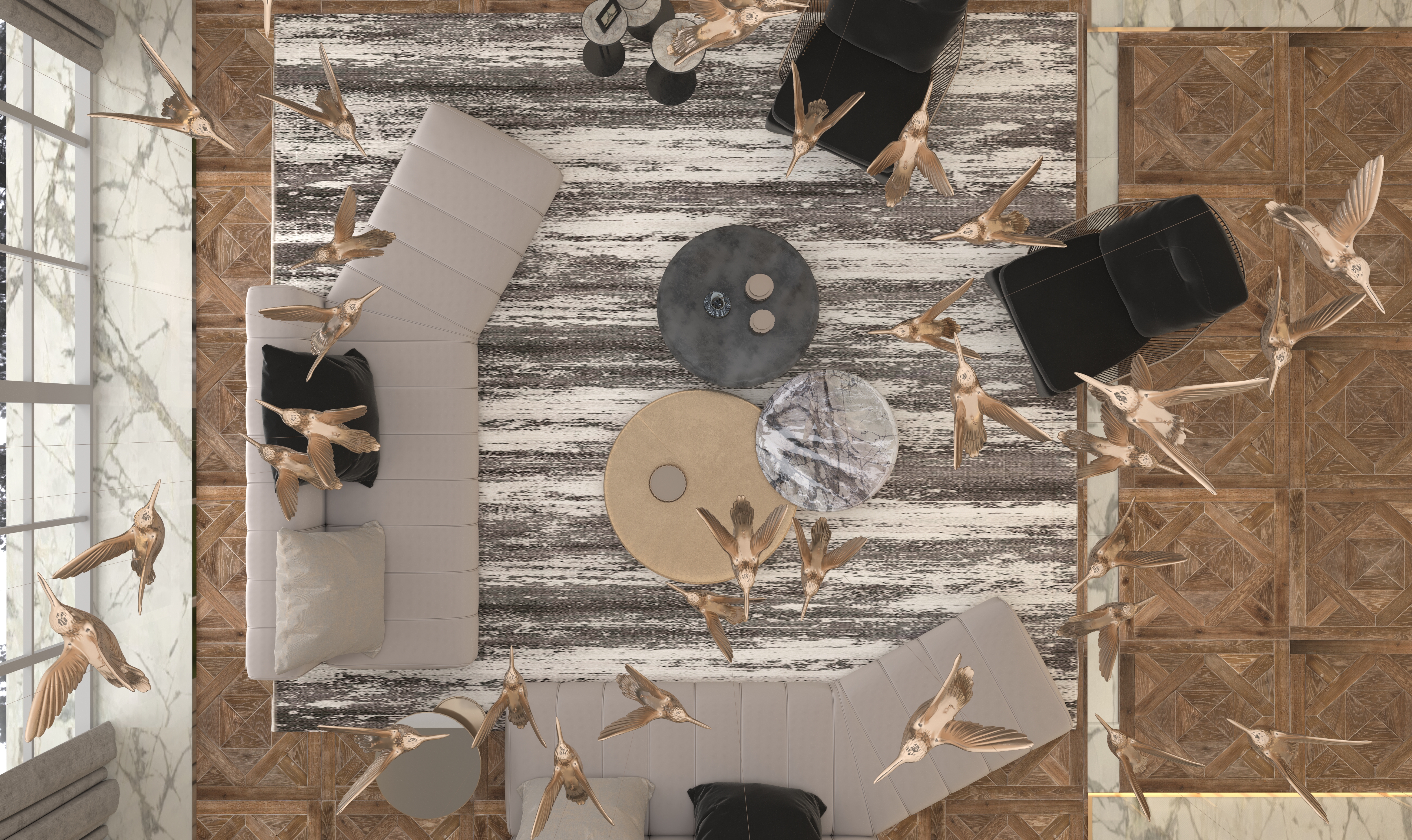 Private luxury dinning and living space design .-6