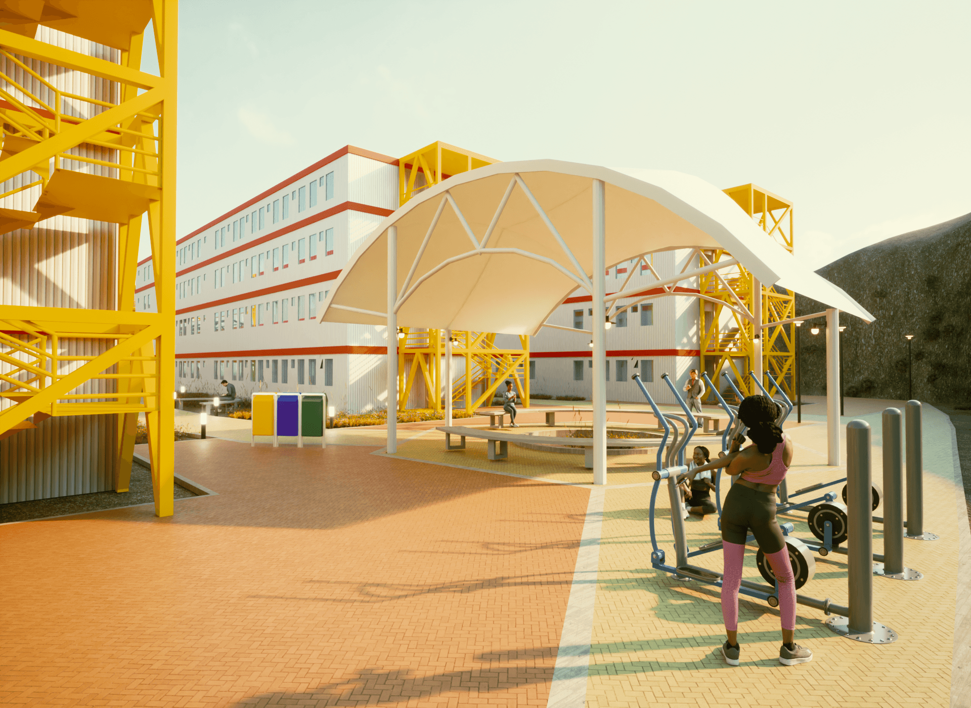 Diseño exteriores campamento minero-4