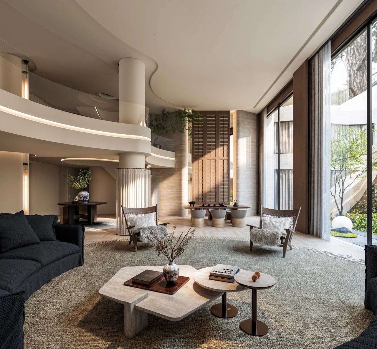 重庆紫檀庄园1300m²曲境别墅丨中国重庆丨美及空间设计-2