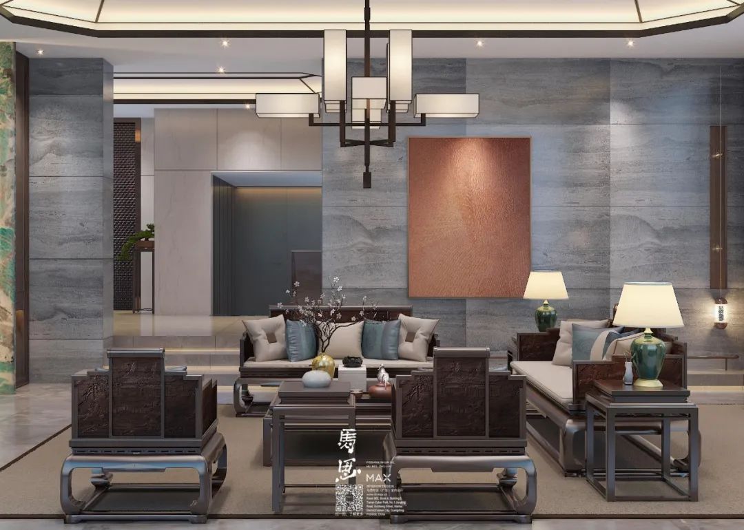 轻奢新中式室内设计丨意巢设计-16