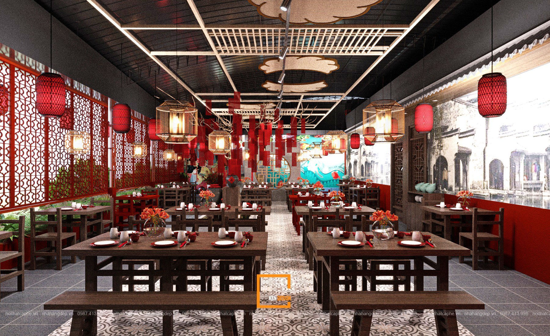 Cùng KenDesign thiết kế 2 mẫu nhà hàng Trung Hoa-9