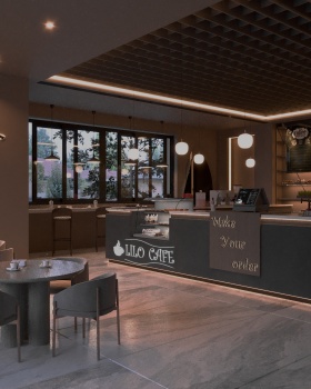 现代简约咖啡馆室内设计丨文本未明确具体设计公司,仅显示“ME”