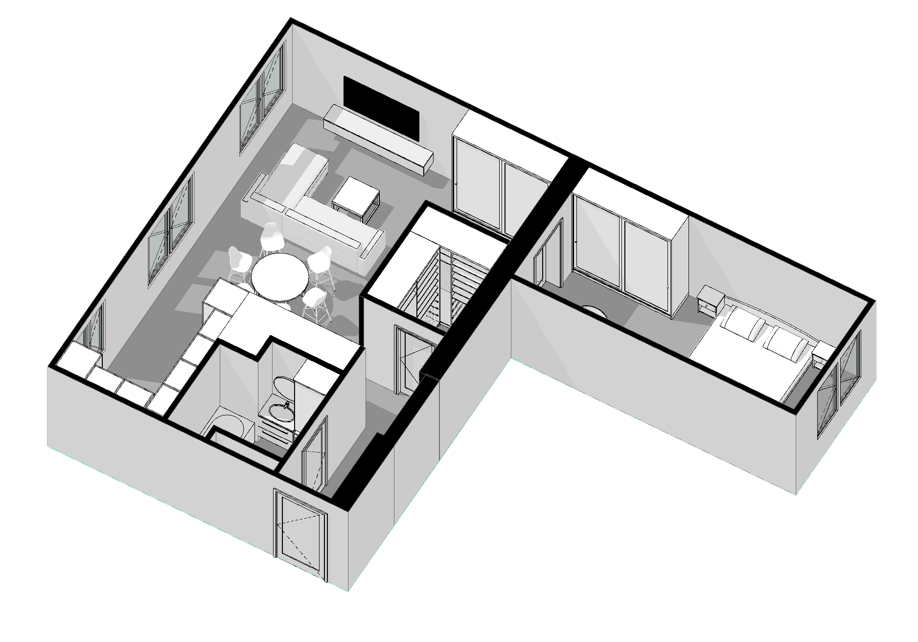 Bright apartment - 3D visualization | Interior design-9