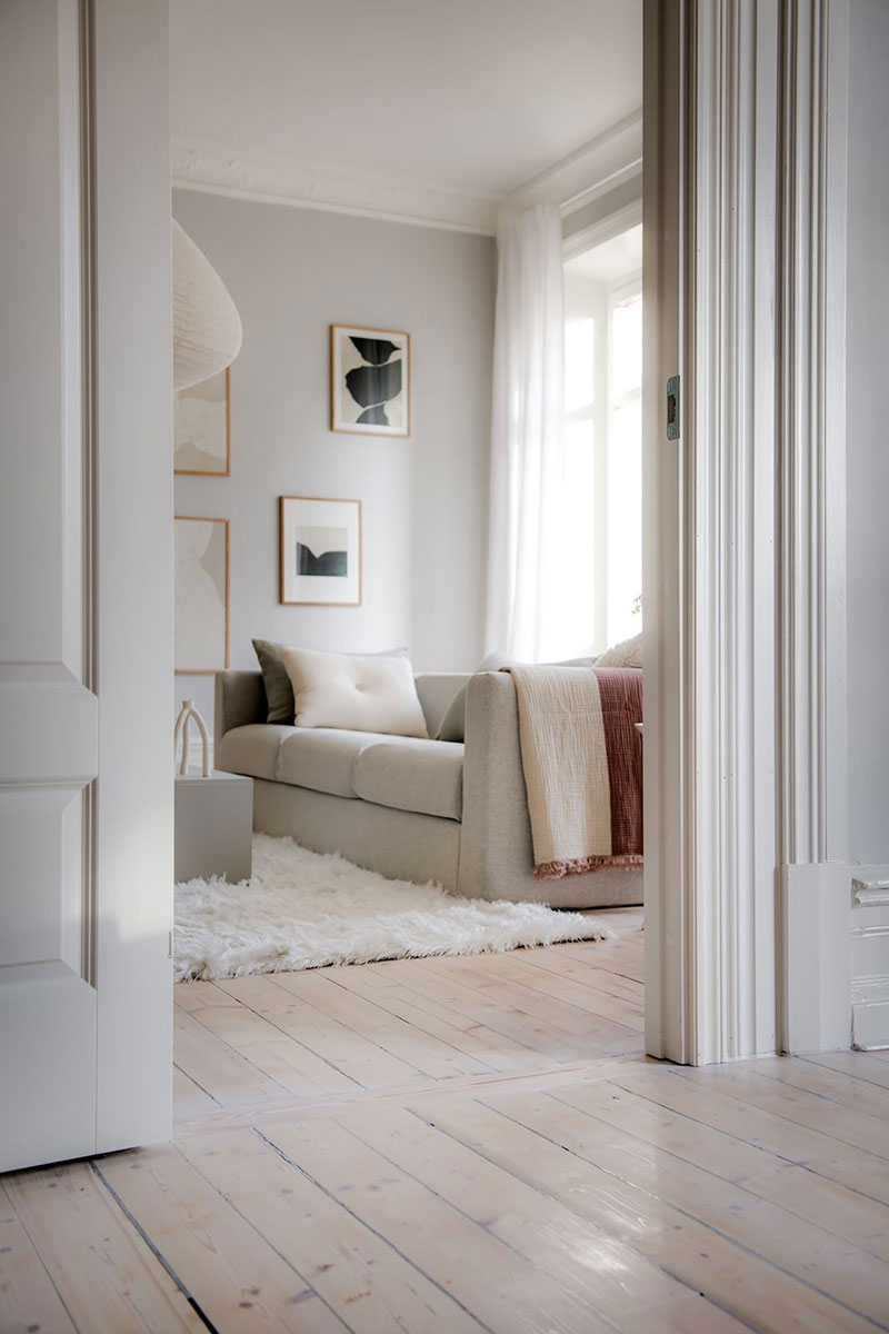 柔美恬静 | 哥德堡淡雅粉色调公寓设计-11