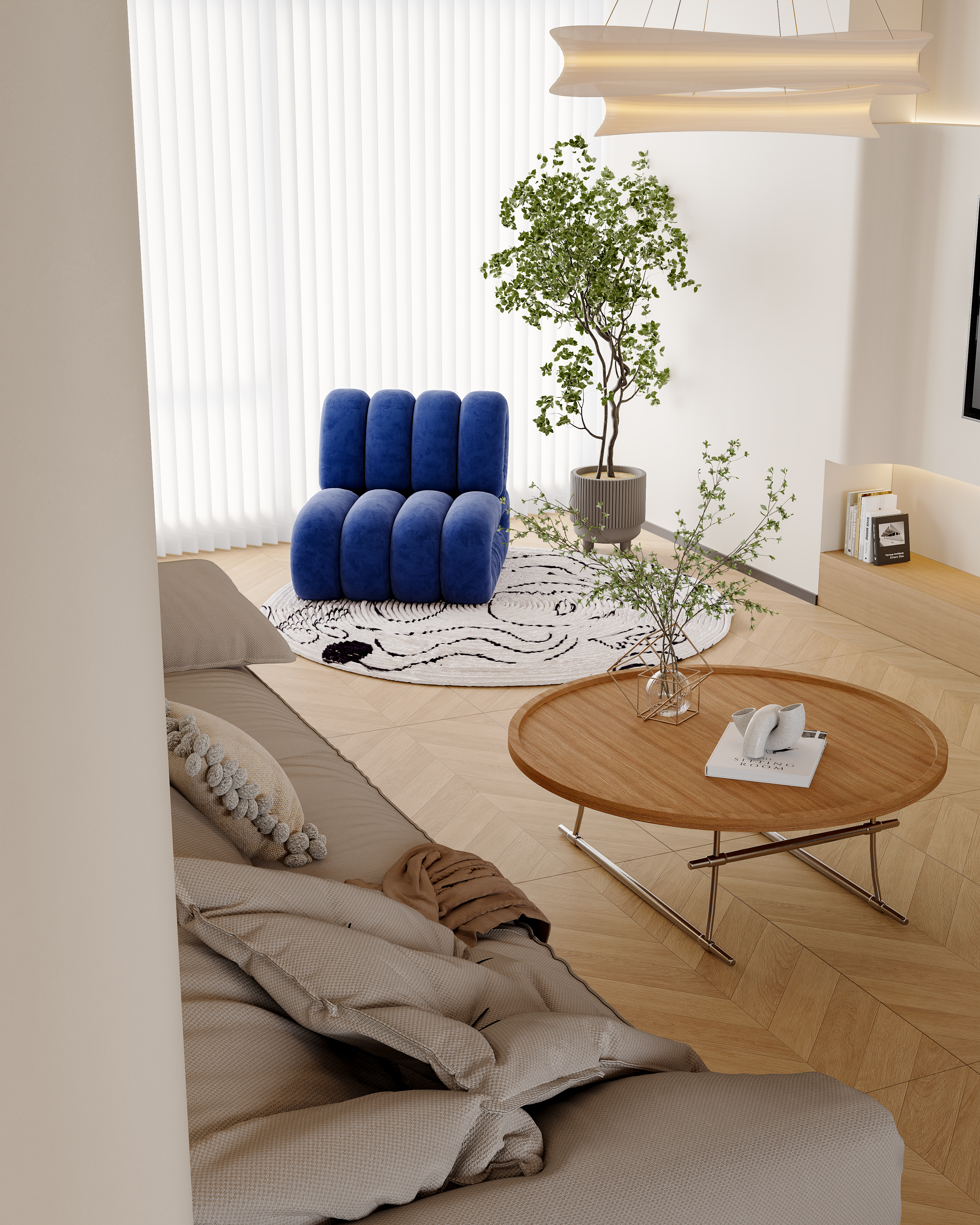 绘感视觉设计 | 中古原木风格客餐厅渲染-6