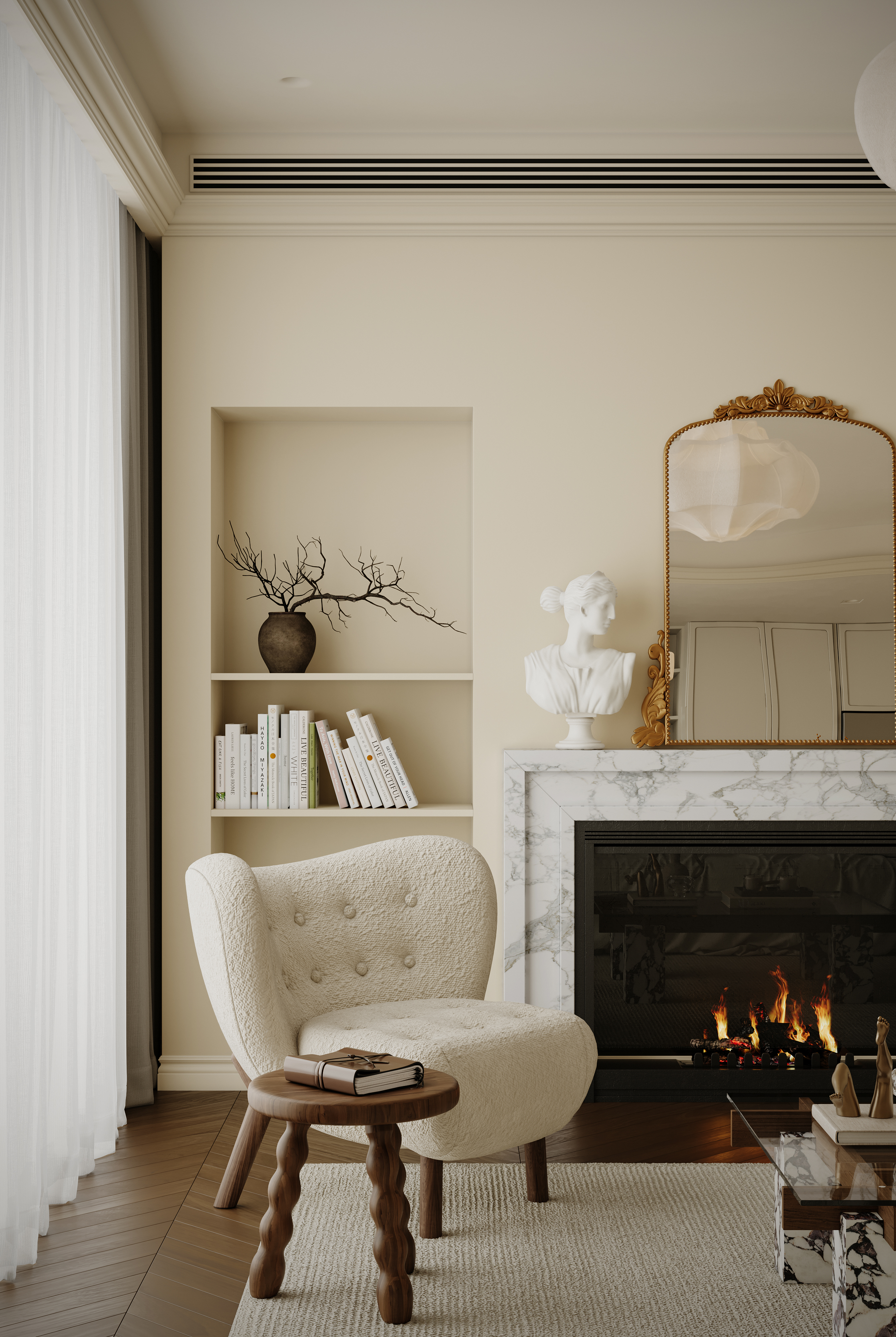 近期渲染作品----奶油色私宅-12