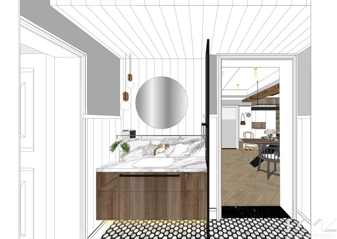 南京 124㎡现代美式混搭家居，开放式厨房、飘窗改造亮点多-63