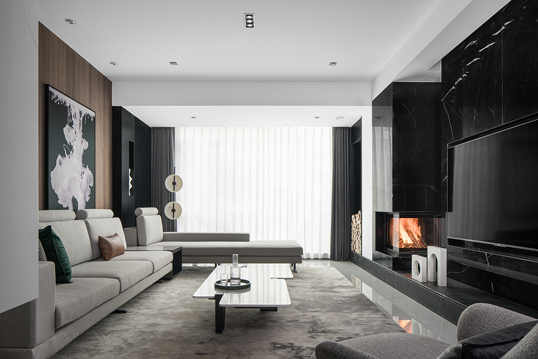 长沙 255㎡极简别墅,黑白灰演绎空间气质-22