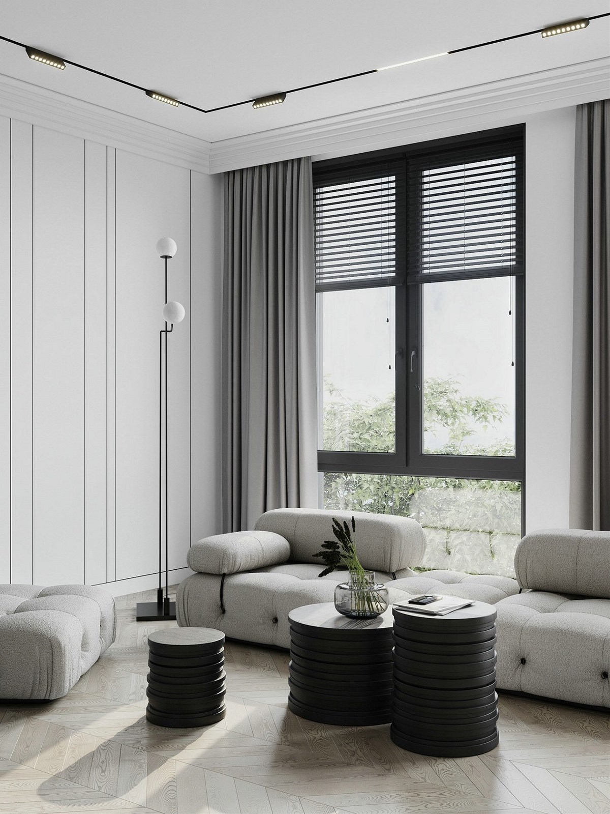 简约白与橙色结合的现代家装-2