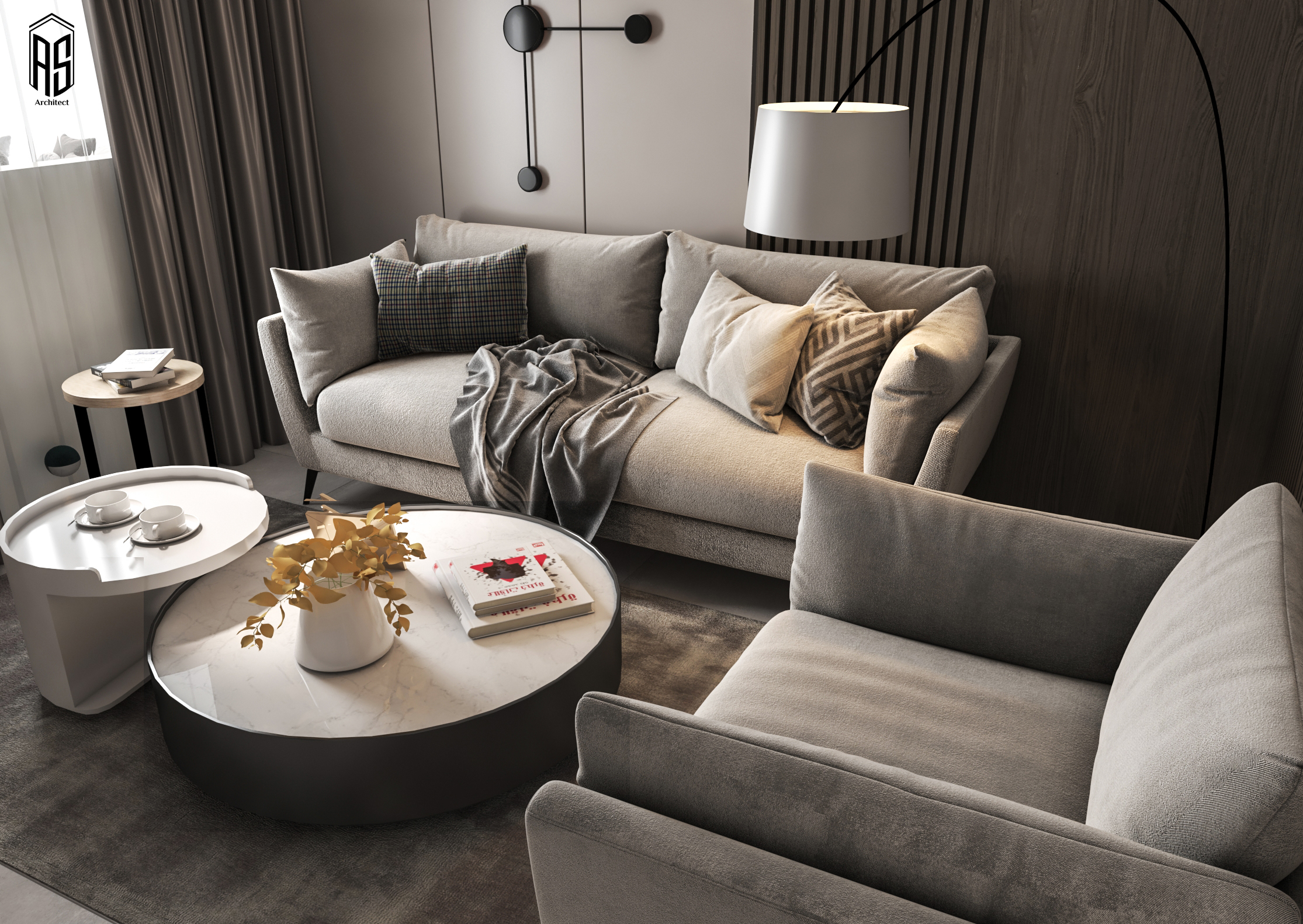 现代客厅设计丨AHMED SEDIK-8