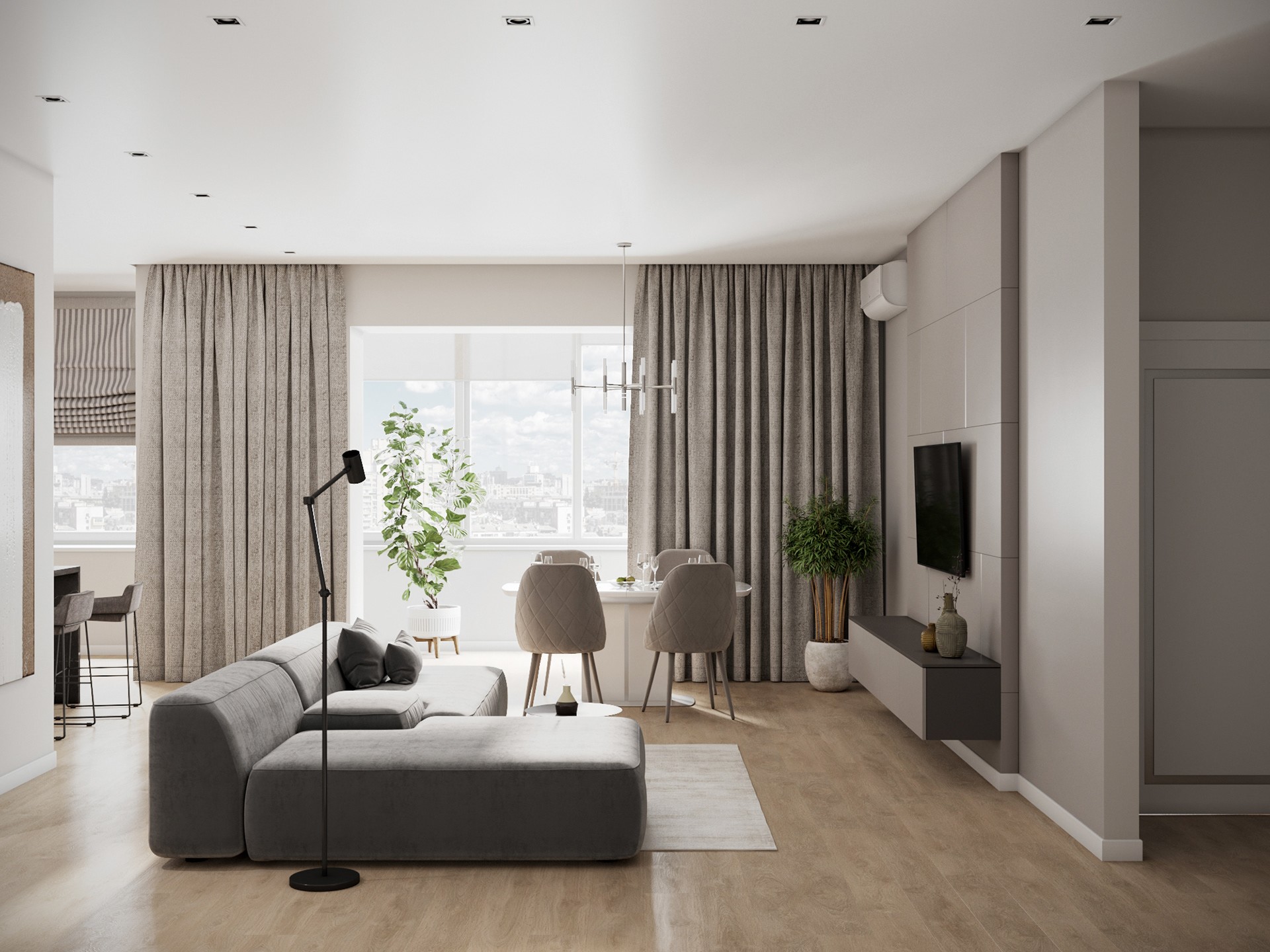 108㎡灰色系住宅设计-4