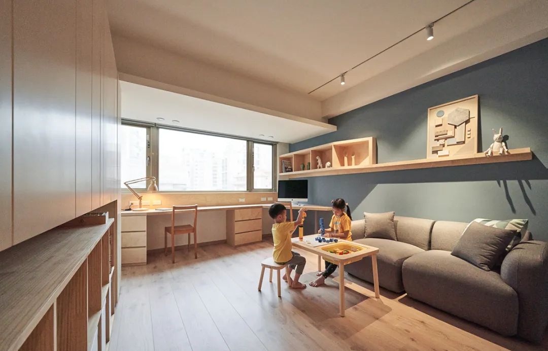 台北 105㎡老房改造,客餐厨全开放,还有室内攀岩区,活泼又实用-49