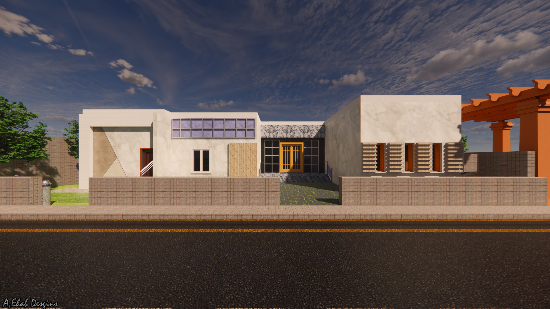 An Exterior Design for a modern villa.. Hope u Like It-7