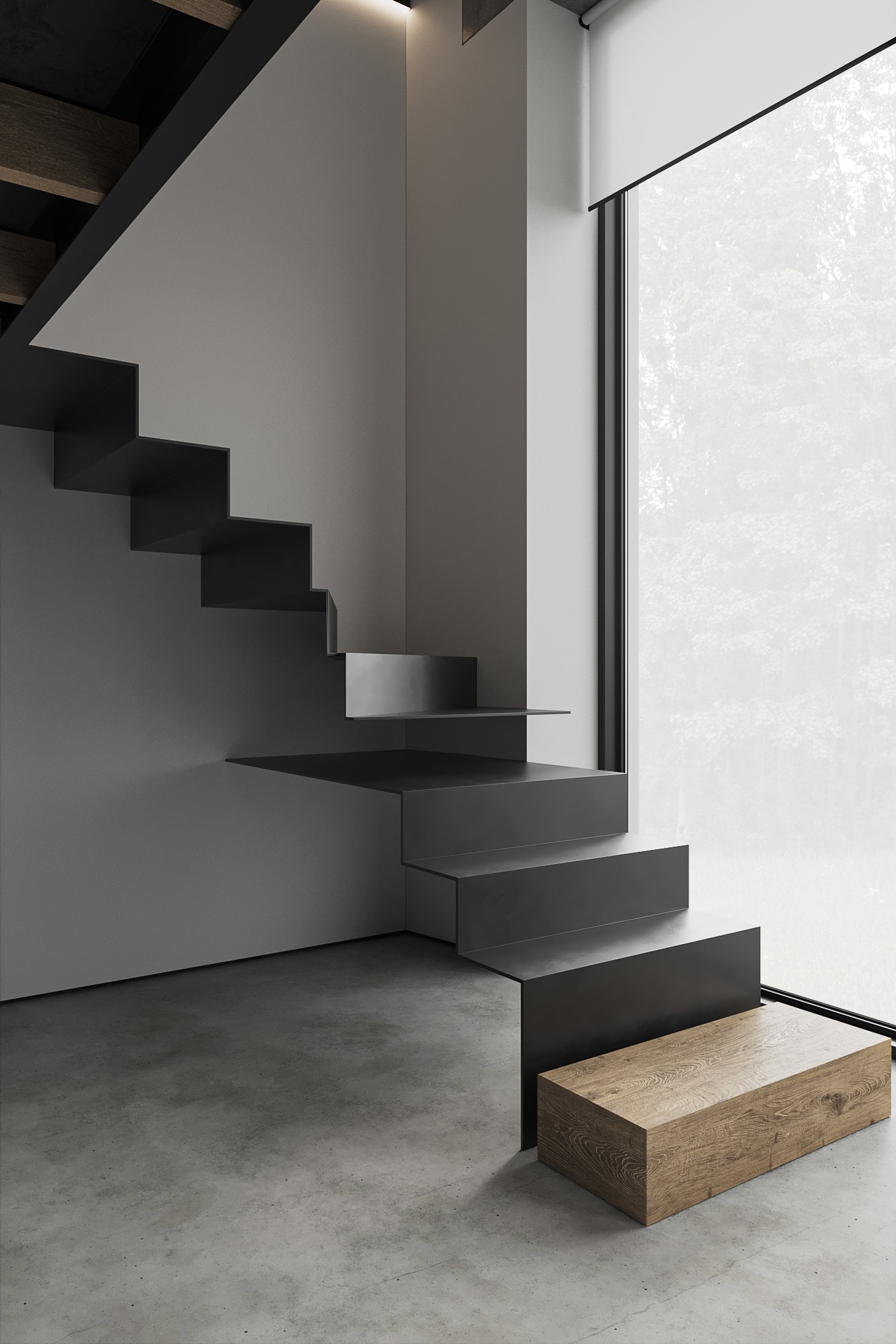 100㎡黑色系住宅设计 超有质感！-4