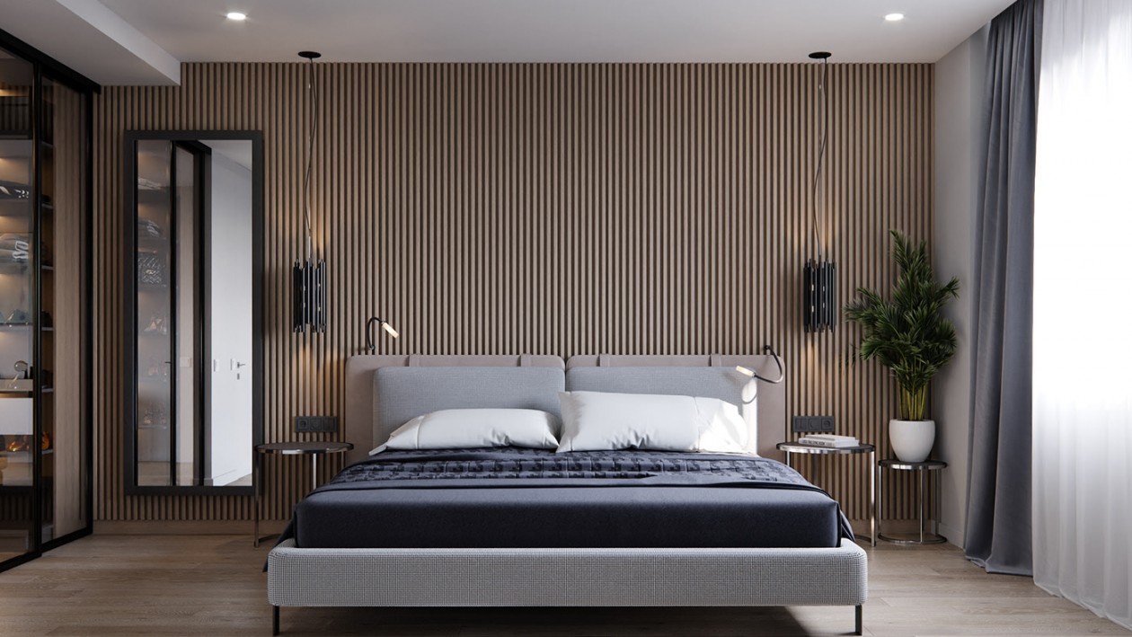 高级灰+原木 经典的自然生态材料和明快的家具相结合-20