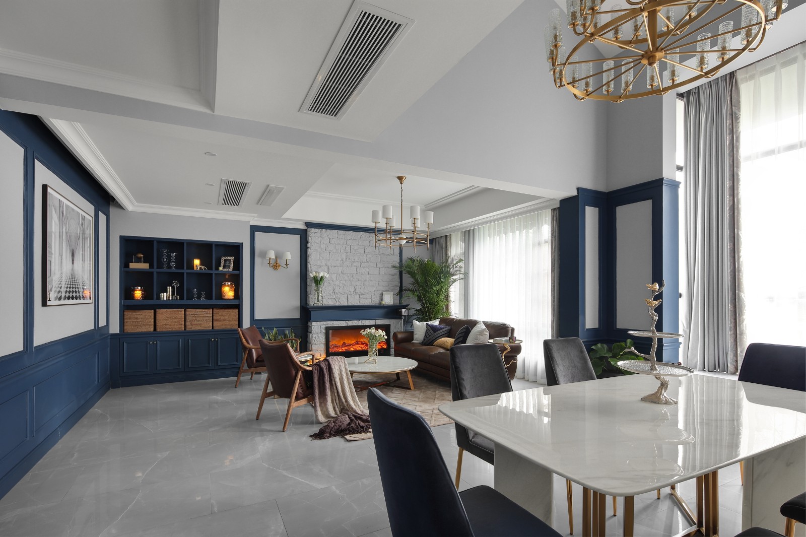 清羽设计 · 成都 178㎡优雅灰蓝家居,打造舒缓港湾氛围-27