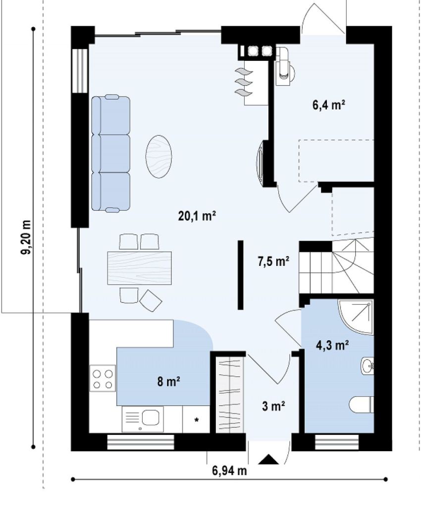 现代带阁楼房屋设计案例-9