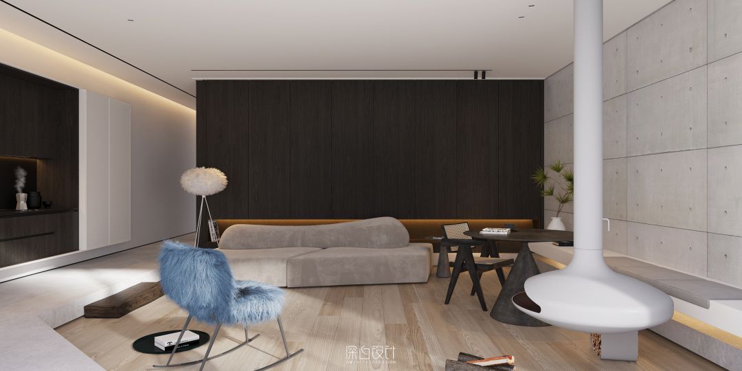 融合自然与居住的现代混搭跃层住宅丨深白设计-0