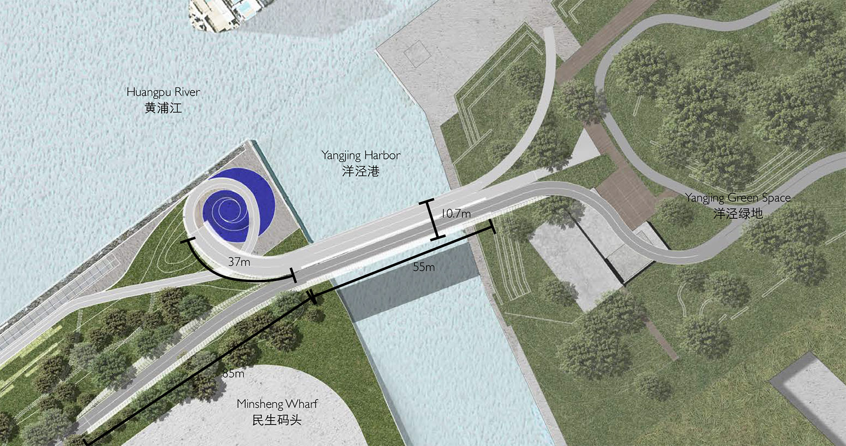 洋泾港步行桥,上海 / 刘宇扬建筑事务所-7