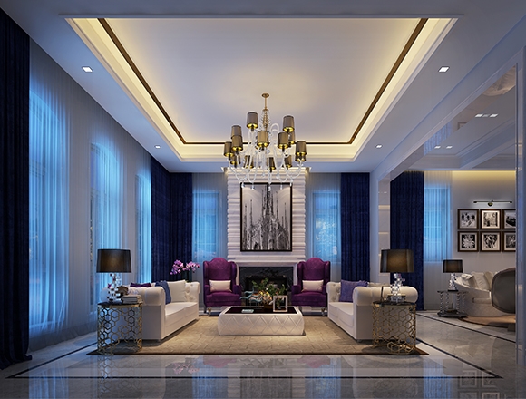 恒安德别墅装饰别墅样板间远洋拉维设计作品-1