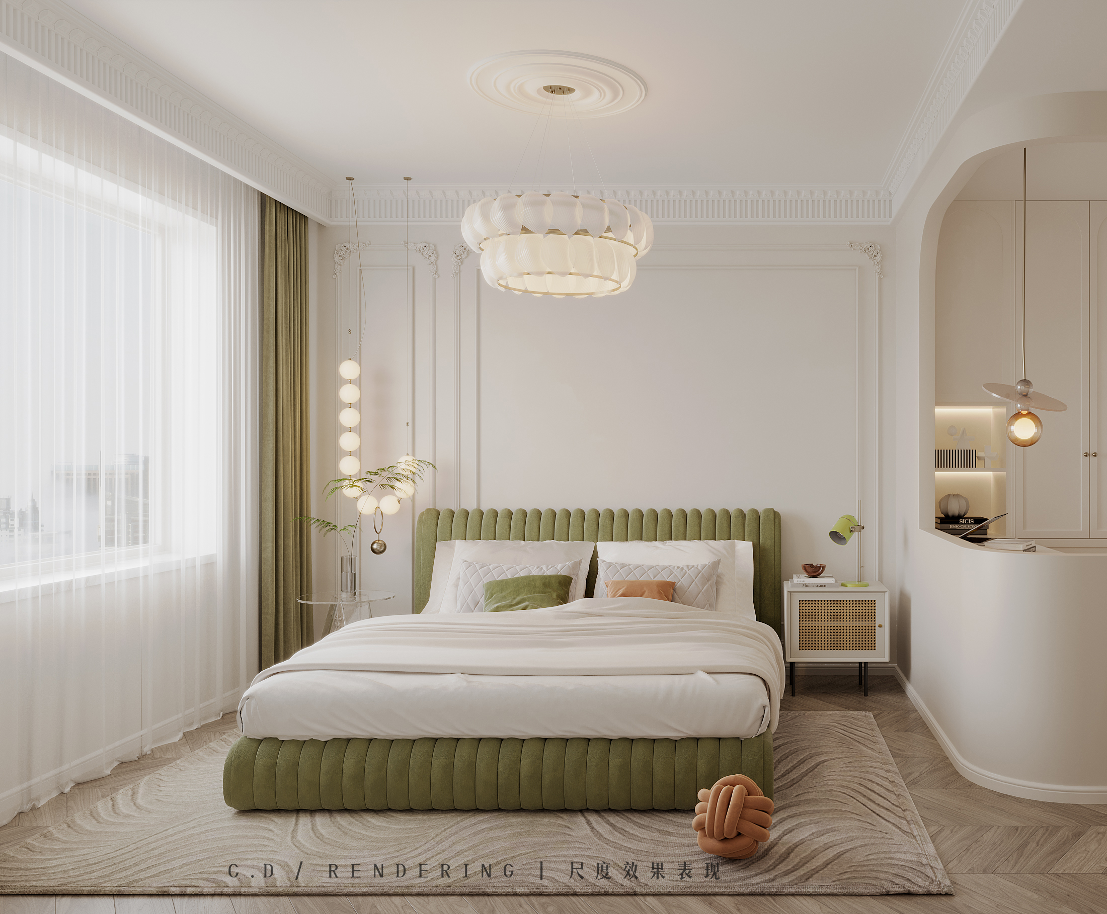 法式奶油风家居渲染-11