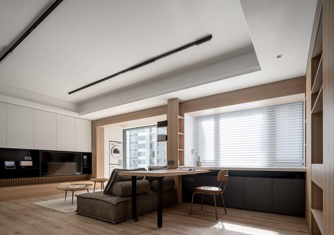 地升幕布++旋转餐桌·116m²精装房改造丨中国广州丨吴思昊-18