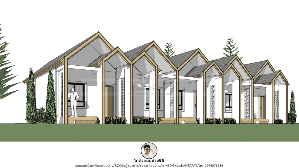 แบบรีสอร์ท P-2265 ไอเดียที่พักรีสอร์ทสวย ๆ สไตล์นอร์ดิก 5 ห้อง-9