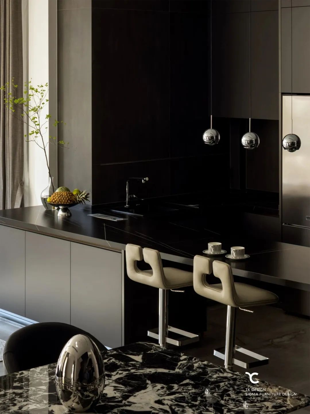 黑白灰的现代轻奢 · 龙悦湾别墅设计丨TK 设计&之和家居-34