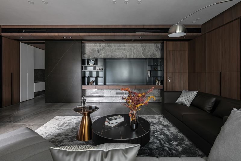 现代简约山语清晖，乐高模型与石材质感的空间对话-11