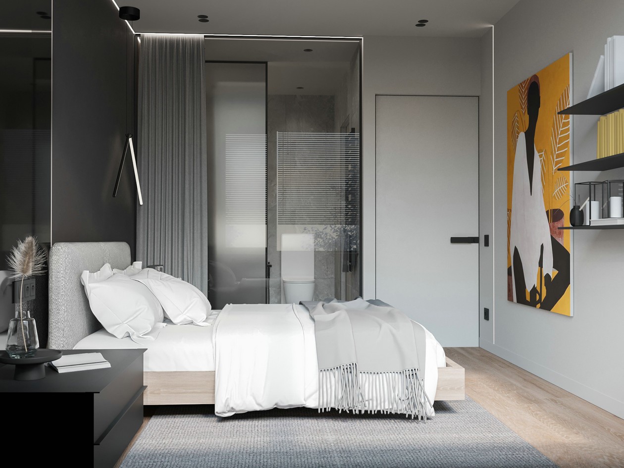 高级色系 现代简约风公寓-17