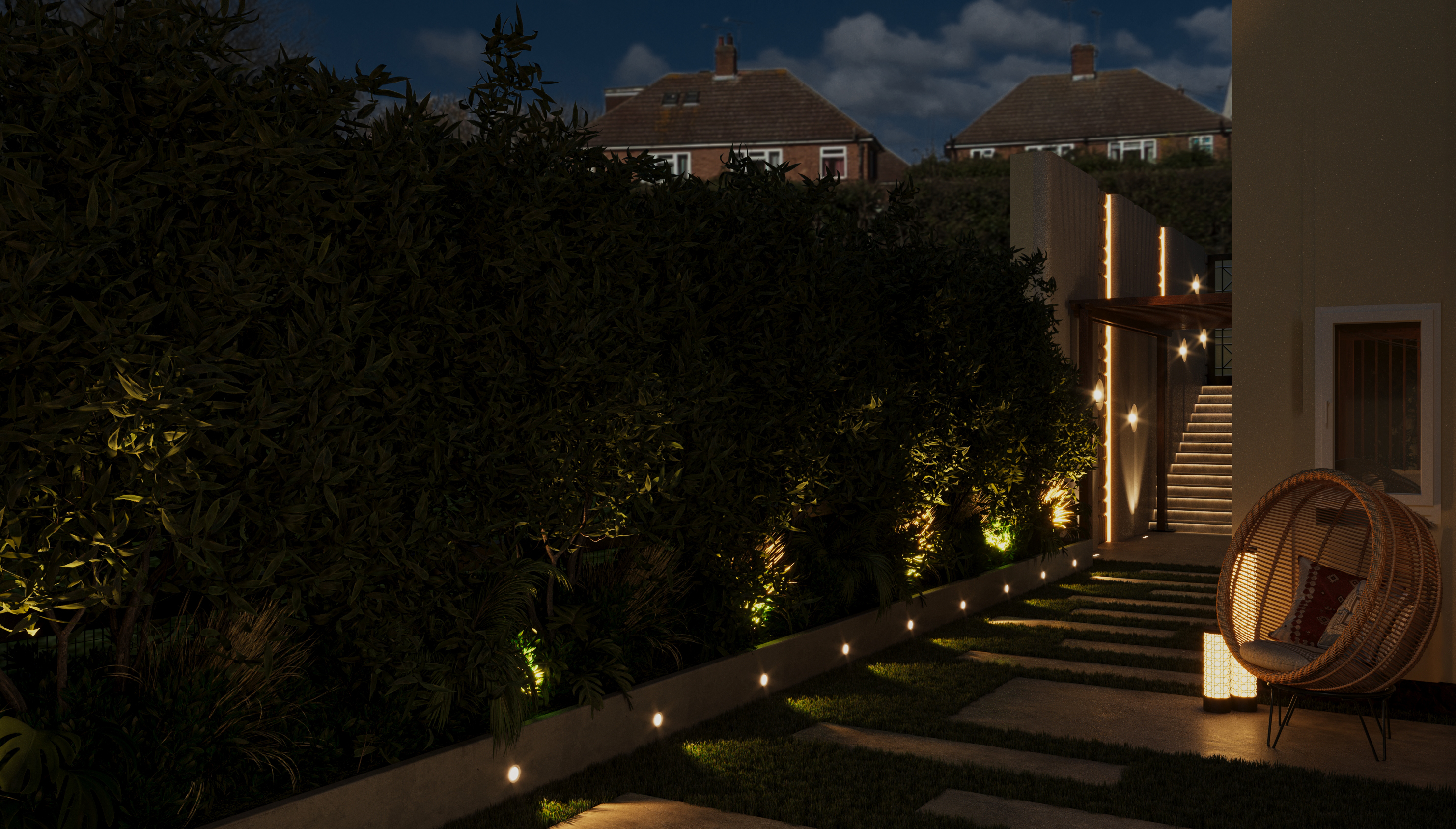 Sculpting Calm — Villa Landscape in Mountain View-5