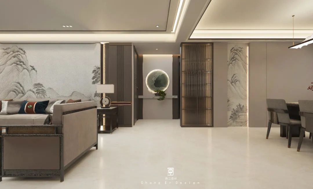 绿谷·云山墅 · 新中式风格的诗意家居设计丨中国泰安丨虫二设计-9