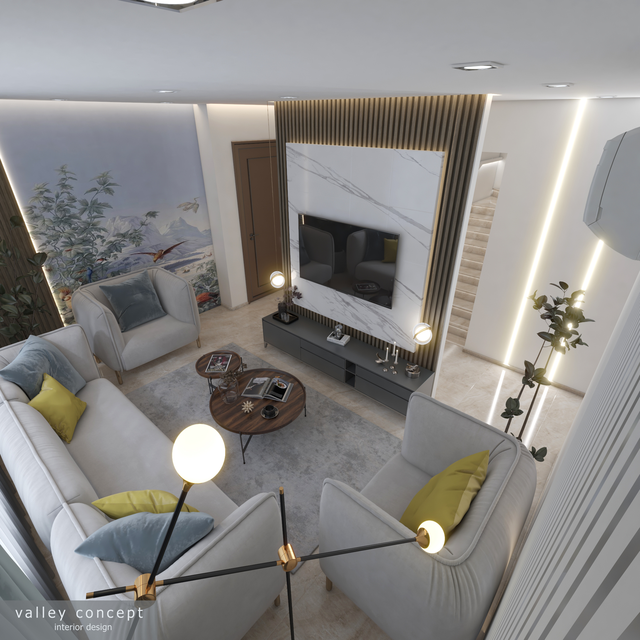 Small Livingroom with stair-2