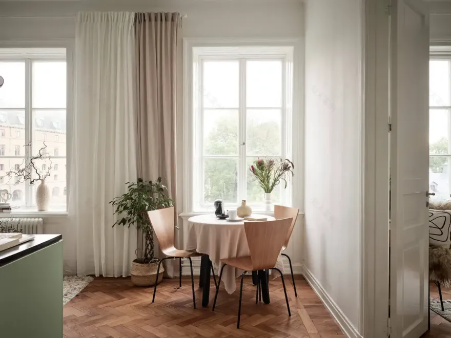 绿色厨房 | 斯堪的纳维亚风格一居室设计-4