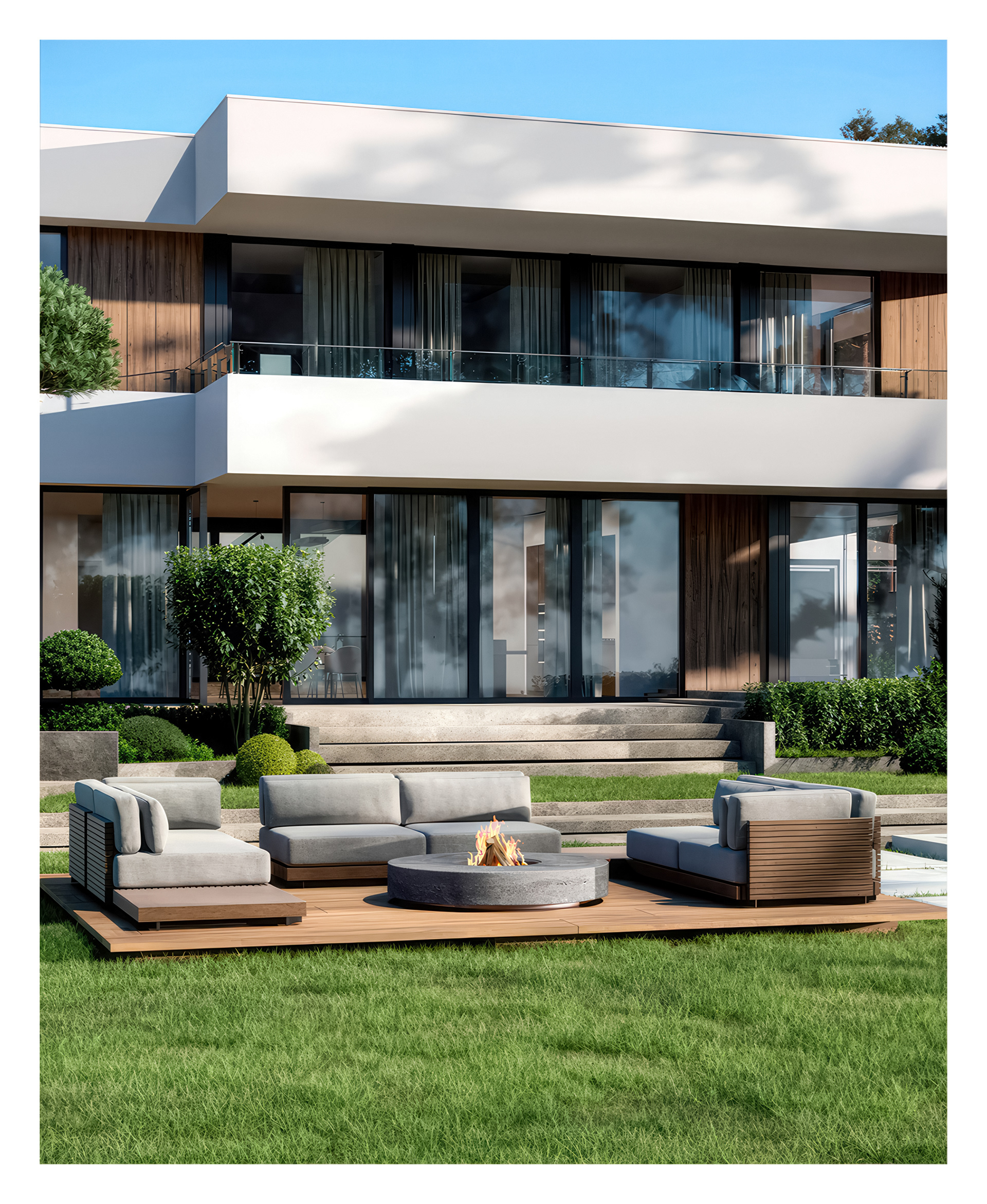 矩形单体别墅外观-7