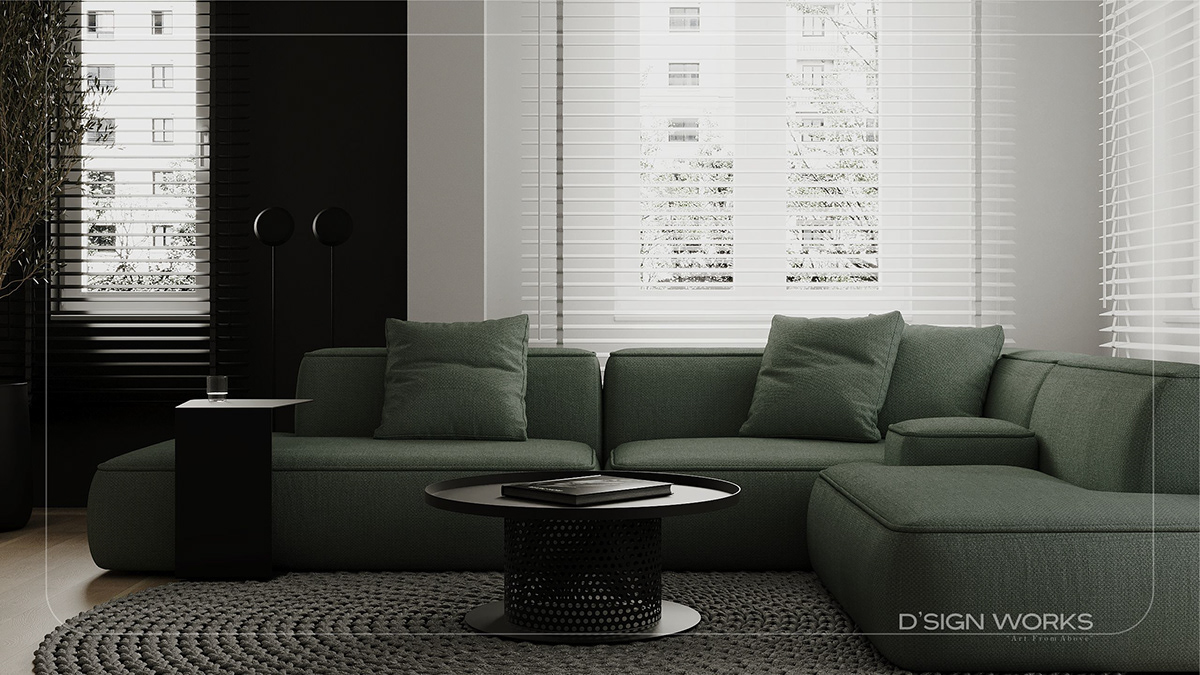 现代简约 绿色点缀空间设计！-1