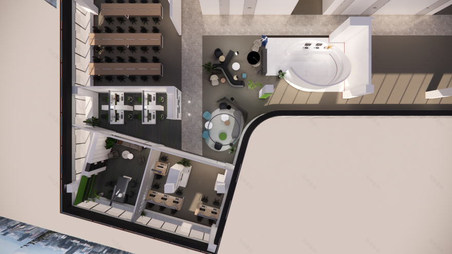 企业办公改造设计 标准办公层-2